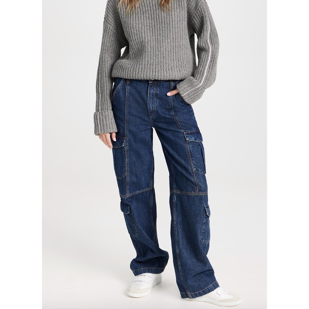 RAG & BONE Cailyn Cargo Wide Leg Utility Jeans in Ari